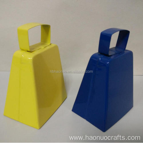 Wholesale Logo Printed Plastic Handle Metal Cow Bell